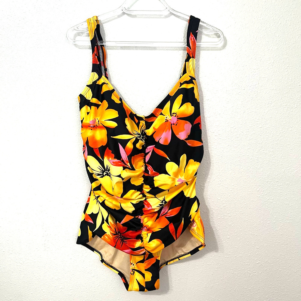 Tropical Escape Cabana 1 Piece Bathing Suit Size 16